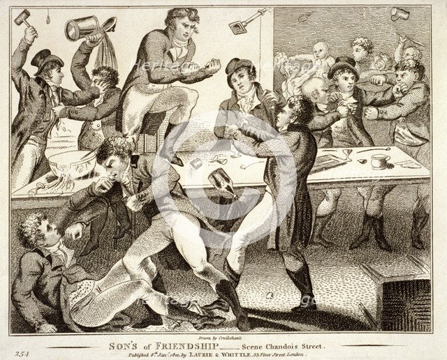 'Sons of Friendship-Scene Chandois Street', London, 1870. Artist: Anon