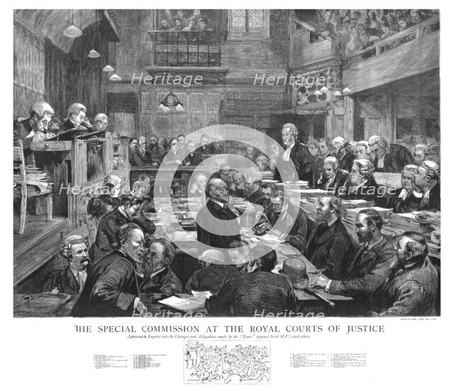''The Special Commission at the Royal Courts of Justice', 1888. Creator: Unknown.