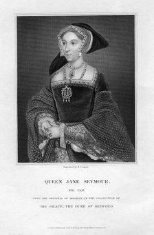 Jane Seymour, third wife and Queen of Henry VIII of England, (1823).Artist: R Cooper