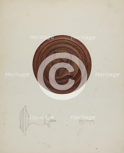 Mozart Tie-back, c. 1938. Creator: Helen Bronson.