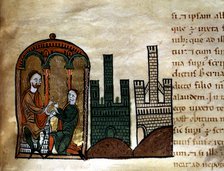 Bernat I Tallaferro from Besalú (? 970 - 1020), Count of Besalu, donates his son Guillem I the ca…