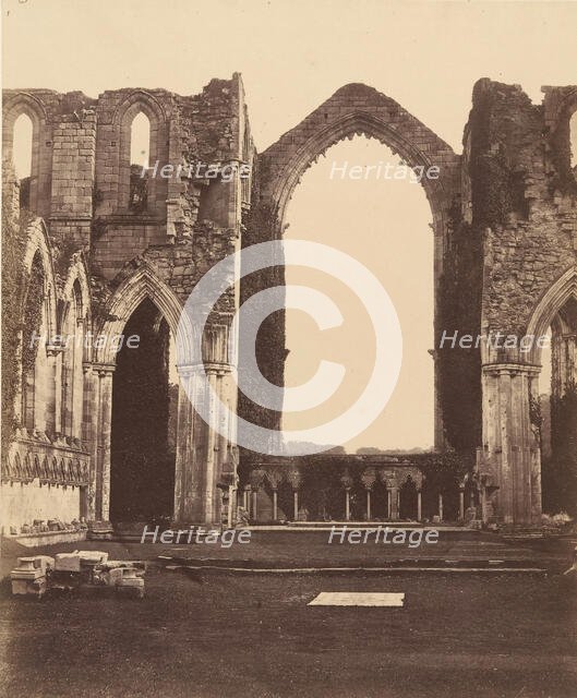 Fountains Abbey. The Chapel of the Nine Alters, Interior, 1850s. Creator: Joseph Cundall.