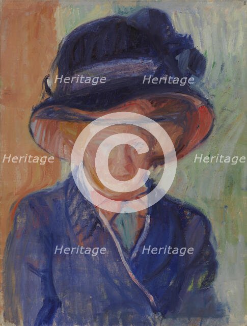 Woman in Blue (Helga Nordström), 1910. Creator: Valle Rosenberg.