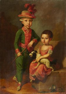 Double Portrait of Johann Georg von Holzhausen (1771-1846) and His Sister Henriette..., c1775. Creator: Heinrich Jacob Tischbein?.