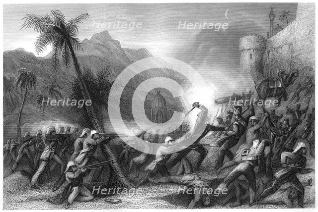 'Repelling a sortie before Delhi', 1857, (c1860). Artist: Unknown