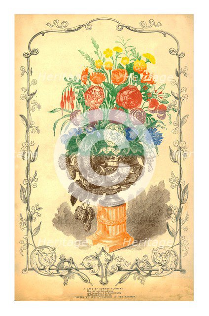 'A Vase of Summer Flowers', 1849.  Creator: Unknown.