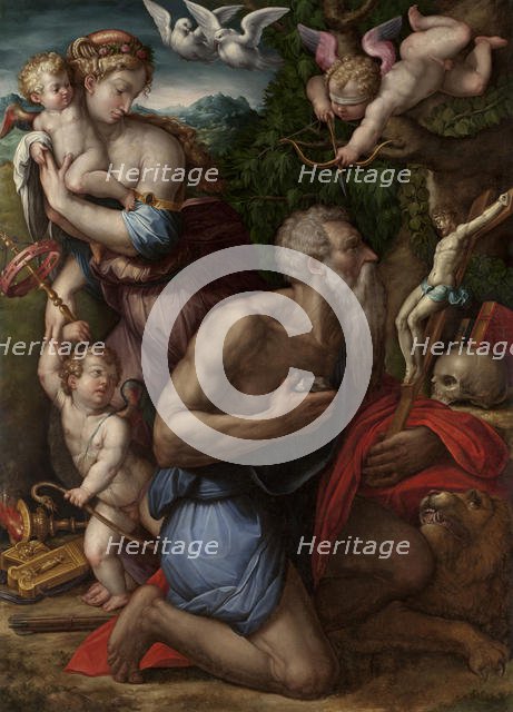The Temptation of Saint Jerome. Creator: Vasari, Giorgio (1511-1574).