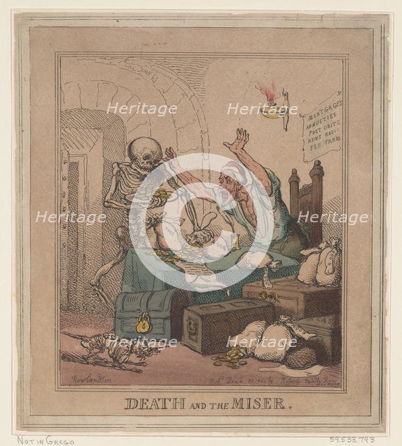 Death and the Miser, December 20, 1801., December 20, 1801. Creator: Thomas Rowlandson.