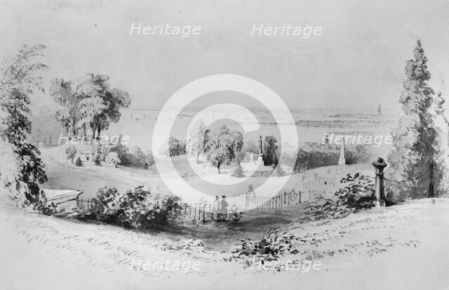 New York from Greenwood Cemetery, . Creator: William Henry Bartlett.