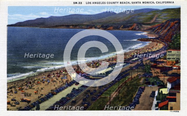 Los Angeles County Beach, Santa Monica, California, USA, 1931. Artist: Unknown