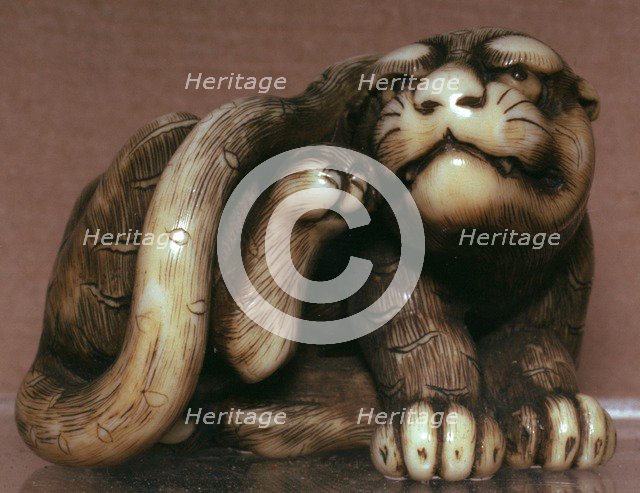 Japanese Netsuke of a tiger, 19th century. Artist: Unknown