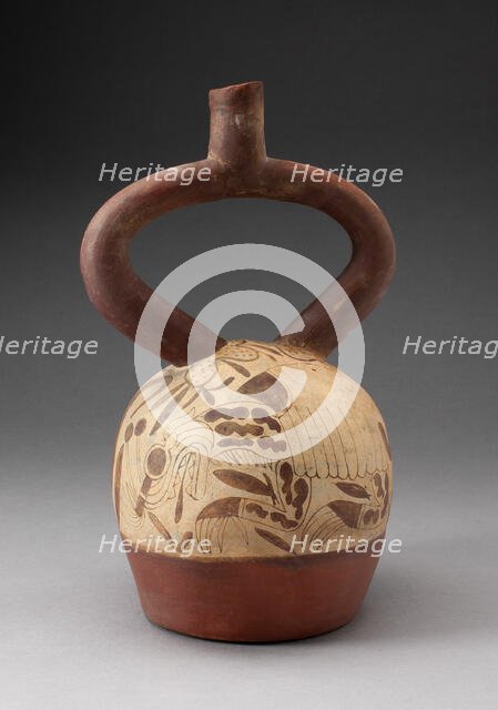 Stirrup Vessel Depicting Supernatral Being within a Shell, 100 B.C./A.D. 500. Creator: Unknown.