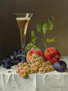 Still life with champagne glass . Creator: Preyer, Emilie (1849-1930).