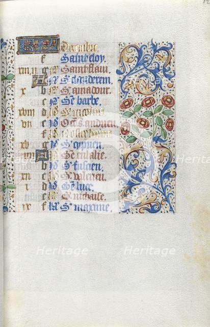 Book of Hours (Use of Rouen): fol. 12r, c. 1470. Creator: Master of the Geneva Latini (French, active Rouen, 1460-80).