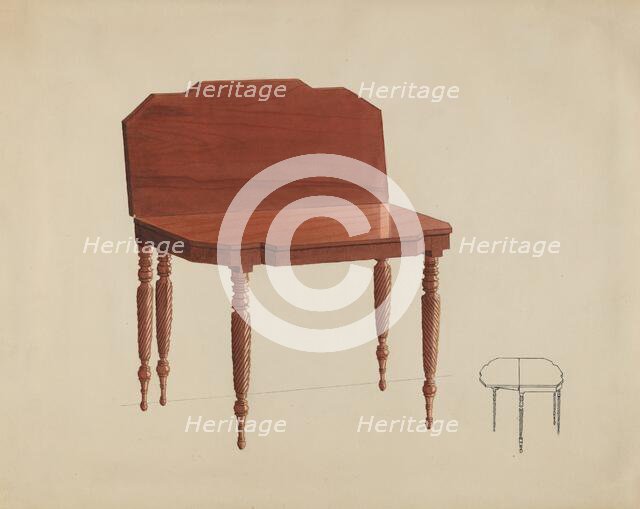 Mahogany Card Table, c. 1936. Creator: Dorothy Posten.