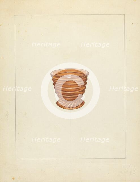 Blown Glass - Salt Cellar, c. 1937. Creator: John Fisk.