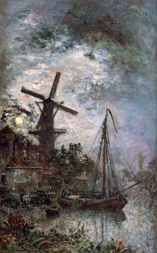 'Landscape with a Mill', 1888. Artist: Johan Barthold Jongkind