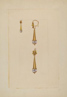 Earrings, 1935/1942. Creator: Unknown.