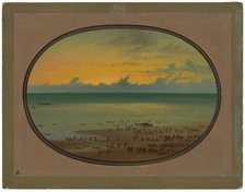 A Whale Ashore - Klahoquat, 1855/1869. Creator: George Catlin.