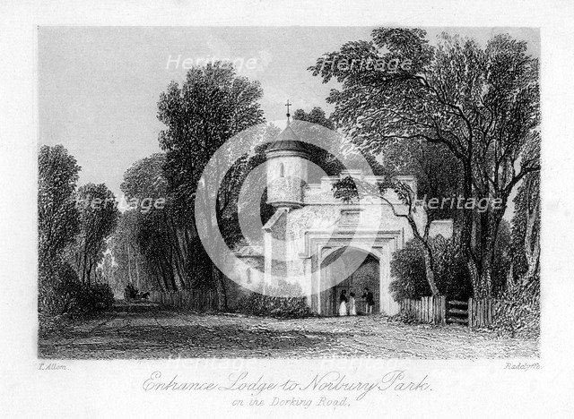 Entrance Lodge to Norbury Park on the Dorking Road, Surrey, 19th century.Artist: B Radclyffe