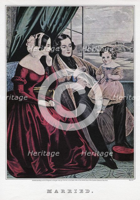 'Married', 1845.Artist: Nathaniel Currier