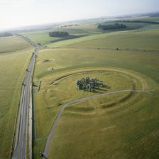 Stonehenge from the air, Wiltshire. Artist: Unknown.