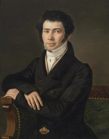 Portrait of the conductor and composer Gaspare Spontini (1774-1851), 1828. Creator: Hall, Andreas (c. 1800-1874).