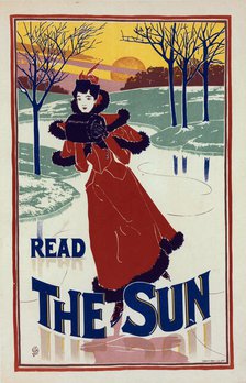 Affiche américaine pour le journal "The Sun", c1900. Creator: Louis John Rhead.