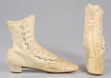 Wedding boots, American, 1865-79. Creator: Unknown.