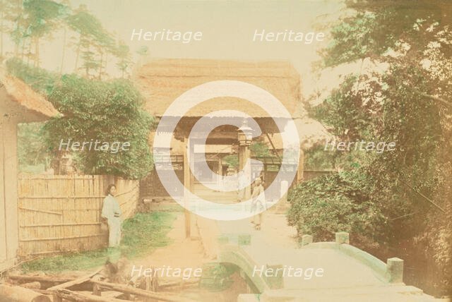 Entrance to Temple in Kamakura, 1897. Creator: Ogawa Kazumasa.