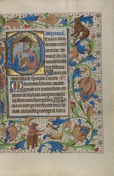 Initial D: The Nativity; Book of Hours, about 1450-1455. Creator: Master of the Lee Hours.