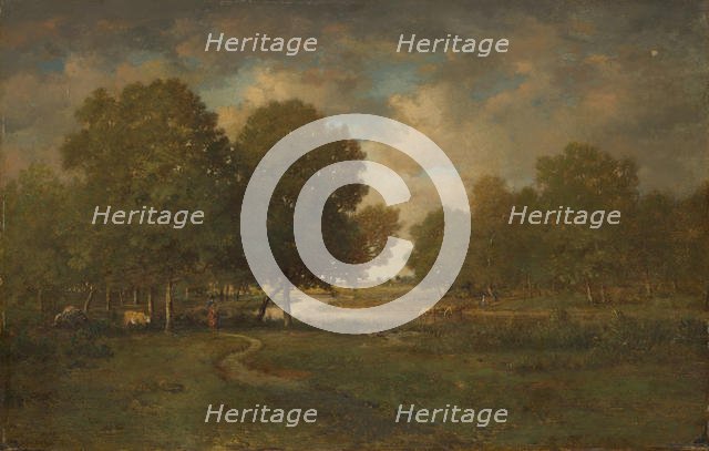 A River in a Meadow, probably late 1830s-early 1840s. Creator: Theodore Rousseau.