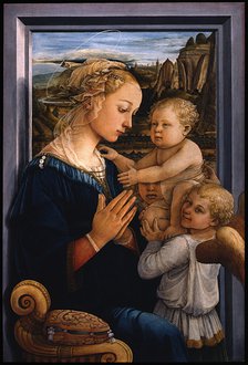 Madonna and Child with two Angels, 1460s. Artist: Lippi, Fra Filippo (1406-1469)