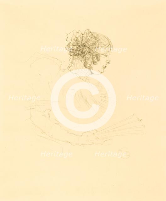 Luce Myres in Profile (Luce Myrès, de profil), 1895. Creator: Henri de Toulouse-Lautrec.