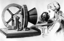 Edison's voice amplifying machine, c1878. Artist: Unknown