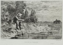 Fishing. Creator: Charles-Émile Jacque (French, 1813-1894).
