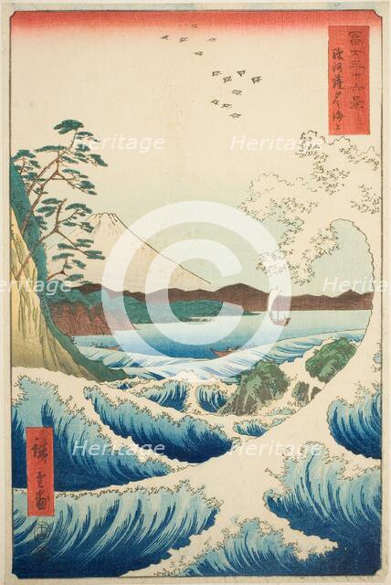 The Sea off Satta in Suruga Province (Suruga Satta no kaijo), from the series "Thirty-six..., 1858. Creator: Ando Hiroshige.