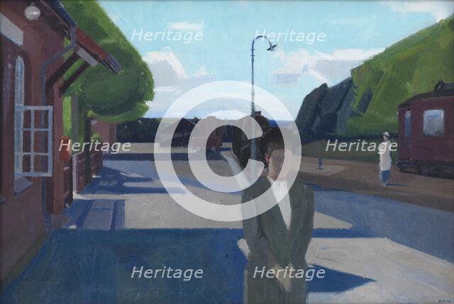 Girls Waiting for the Train, 1939. Creator: Erik Raadal.