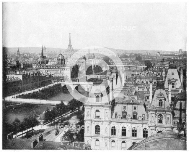Panorama of Paris, France, late 19th century.Artist: John L Stoddard
