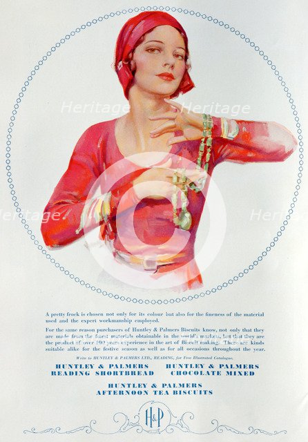 Advert for Huntley and Palmers biscuits, 1930. Artist: Unknown