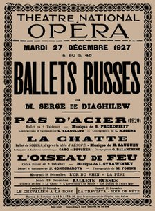 Poster for Ballets Russes, Théâtre National Opéra , 1927. Creator: Historic Object.