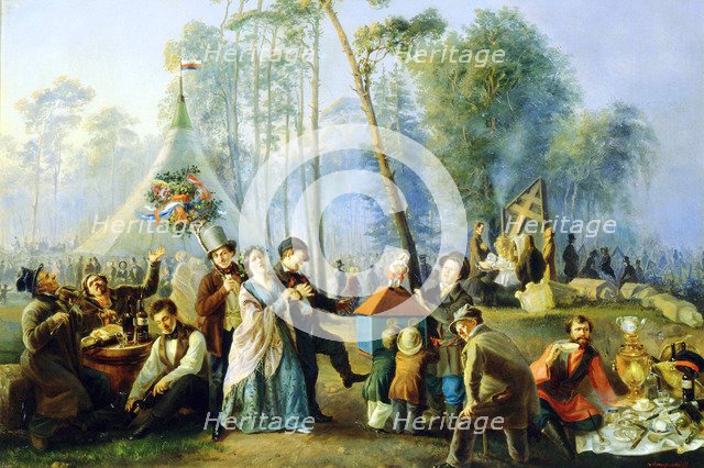 Public merry-making at Maryina Roshcha in Moscow', 1852.