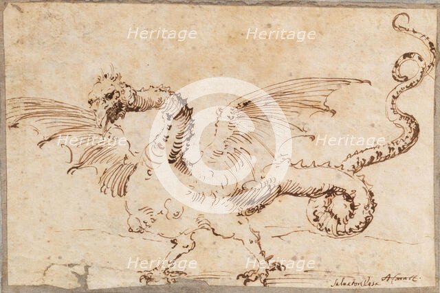 Study of a dragon, 1620s. Creator: Ribera, José, de (1591-1652).