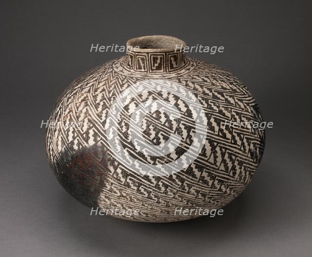 Jar with Interlocking-Stepped Motifs in Diagonal Pattern, A.D. 950/1400. Creator: Unknown.