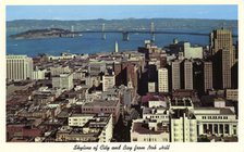Skyline of the city and the Bay From Nob Hill, San Francisco, California, USA, 1957. Artist: Unknown
