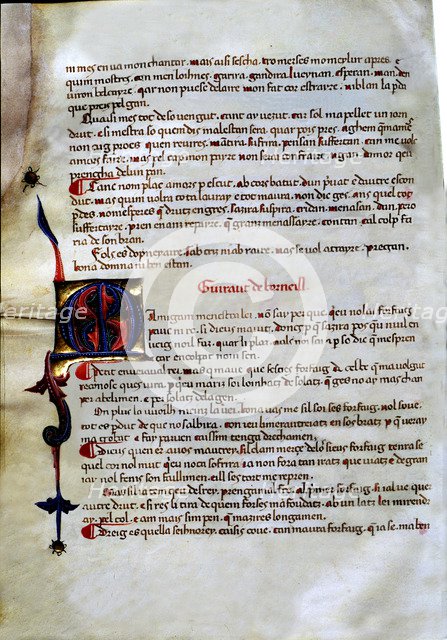 Page of 'Cançoner Gil', songbook of the mid-14th century that brings together poems of classic tr…