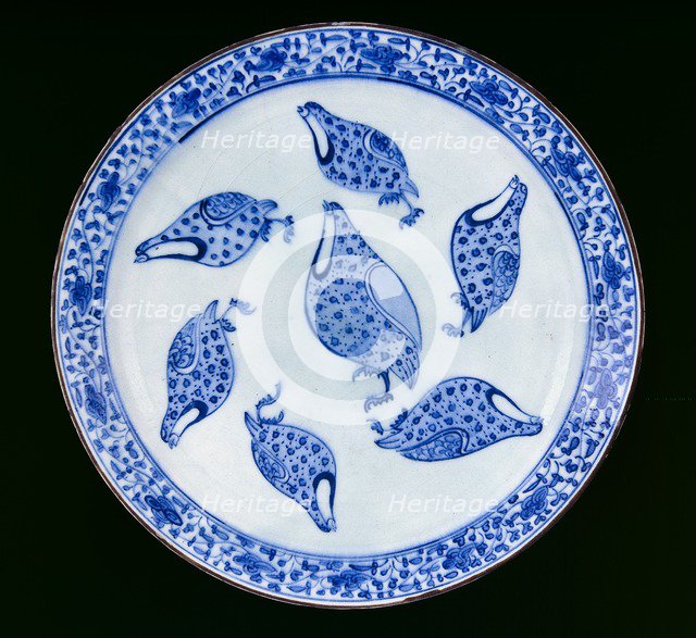Dish with quails, 17th century - early 18th century. Artist: Unknown.