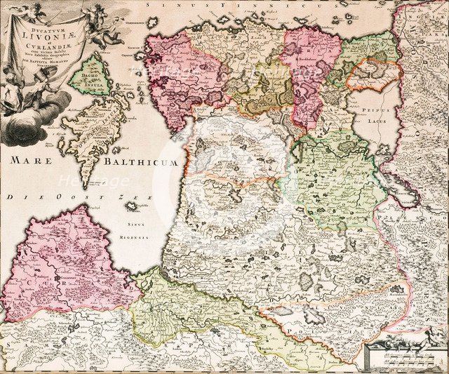 The Baltic Sea (From: Baltikum Ducatuum Livoniae et Curlandiae cum vicinis Insulis Nova Exhibitio Geographica), ca 1720. Artist: Homann, Johann Baptist (1663-1724)