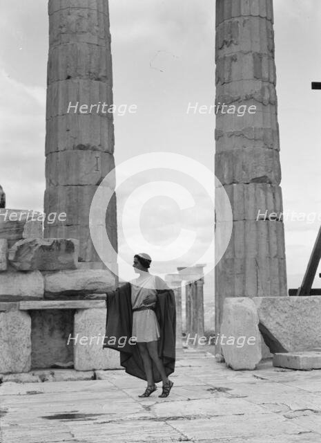 Kanellos dance group at ancient sites in Greece, 1929 Creator: Arnold Genthe.