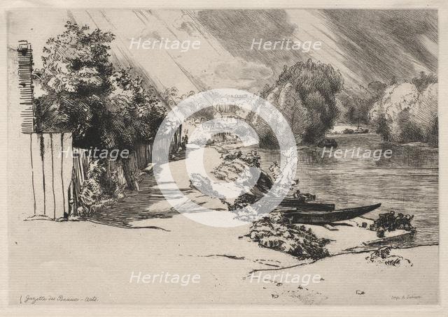 The Seine at Bas-Meudon with the Seguin and Mottiaux Islands, 1868. Creator: Félix Bracquemond (French, 1833-1914).